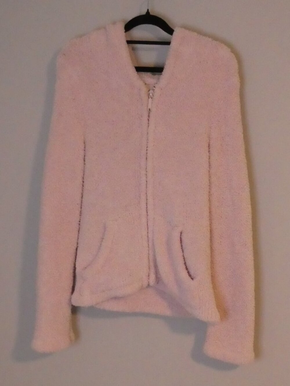 LA SENZA At Home Soft Pink Fuzzy Zip Up Hoodie - size medium
